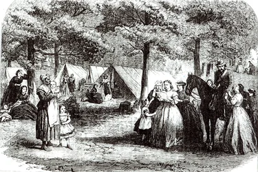 Réfugiés du Sud campant dans les bois près de Vicksburg, 1863
